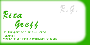 rita greff business card
